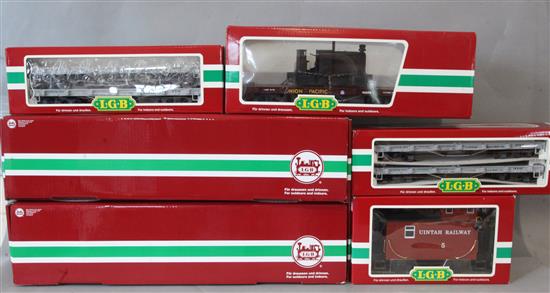 Lehmann Gross Bahn G gauge rolling stock; all 6 boxed